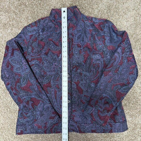Vintage Coldwater Creek Tapestry Jacket Women Medium Purple Floral Sophisticated - Picture 7 of 13